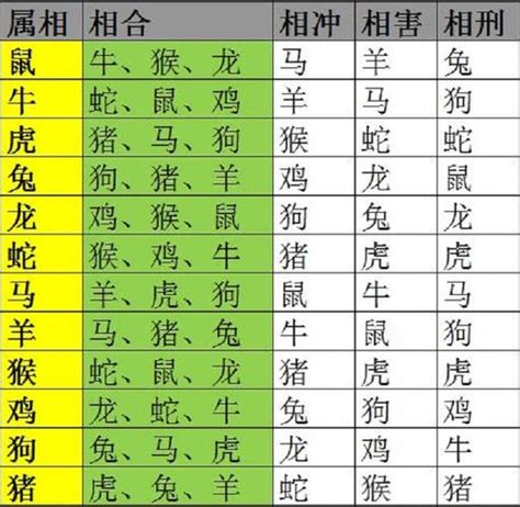 生肖相克化解|十二生肖相冲相克表口诀